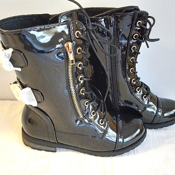 Little Girls Military Style Boots - Picture 3 of 8